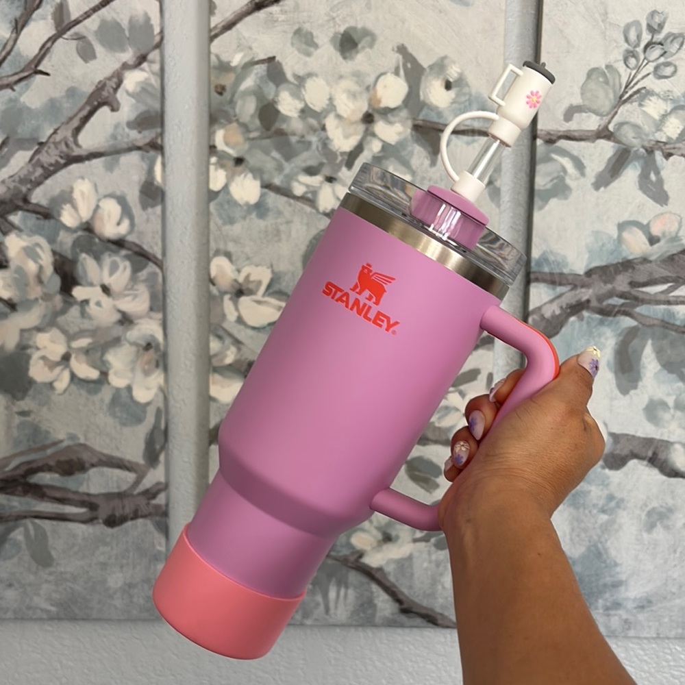 Stanley Lavender and Coral Tumbler with Straw